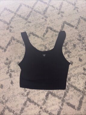 Ryka Black Ribbed Crop Tank